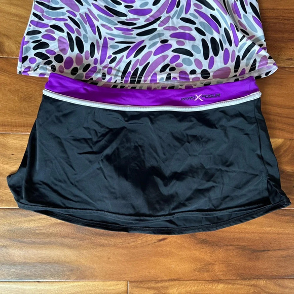 ZeroXposur Purple and Black Halter Tankini and Skort Set size 8/10 - Picture 3 of 8